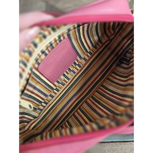 Brighton PINK Baguette Croc Embossed Buckle Sample Restored Y2K Leather Crossbod - Picture 8 of 9